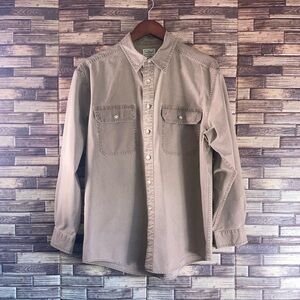 Vintage Mens L.L Bean Medium Tan Button down Shirt
